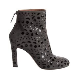 Alaia Suede Mosaic Ankle Boots Gray Embellished Leather Booties Alaia, Gray